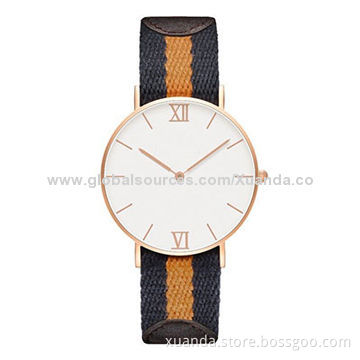 Cotton cloth strap, 316L steel case, new style, stainless watches, 2 years warranty